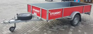 Single axle trailer, open deck